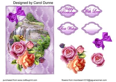English Roses and Waterfall
