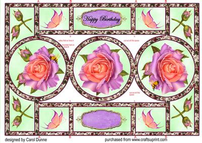 Lilac and Peach Roses Shutter Card