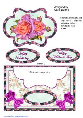 Lilac and Peach Roses Over the Edge