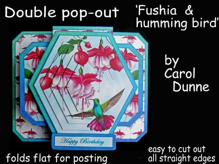 3D Double Pop-out - Fushia & Humming Bird