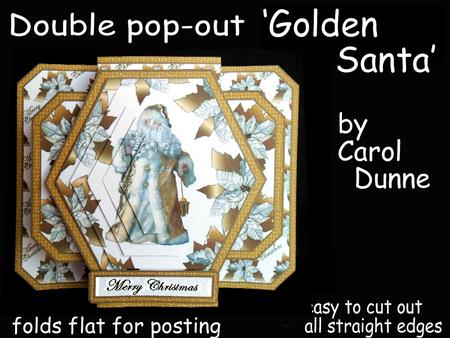 3D Double Pop-out - Golden Santa