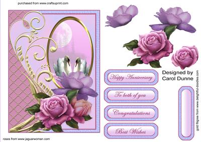 Swans and Roses Decoupage