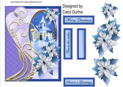 Church with Blue Poinsettias