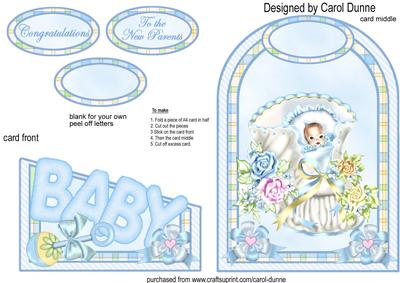 Cutaway Card - Baby in a Bootie (boy)