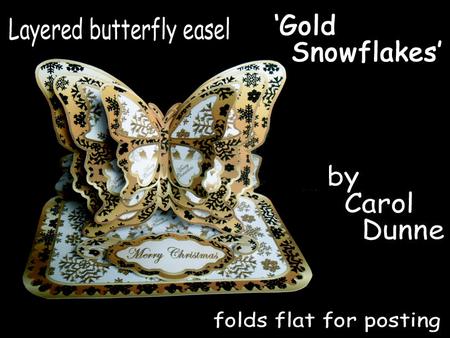 Layered Butterfly Easel - Gold Snowflakes
