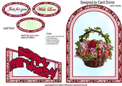 Cutaway Card- Vintage Flower Basket