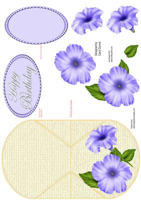 Blue Petunias Wobble Card