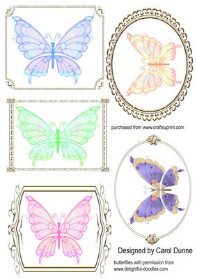 Butterflies in Ornate Frames