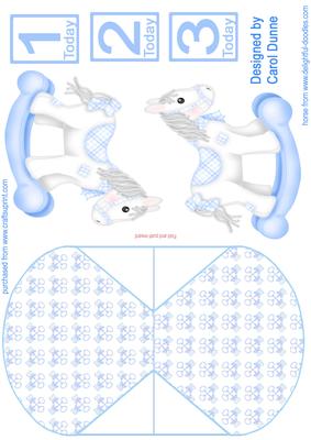 Blue Rocking Horse Wobble Card