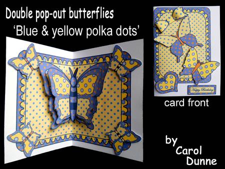 Double Pop-out Butterfly - Blue & Yellow Polka Dots