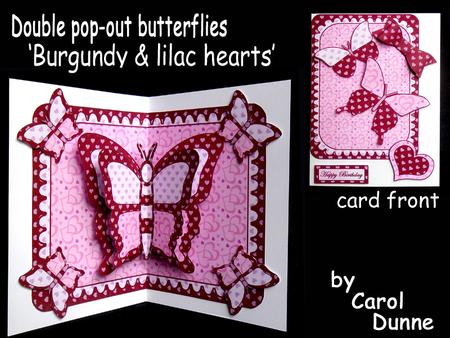Double Pop-out Butterfly - Burgundy and Lilac Hearts