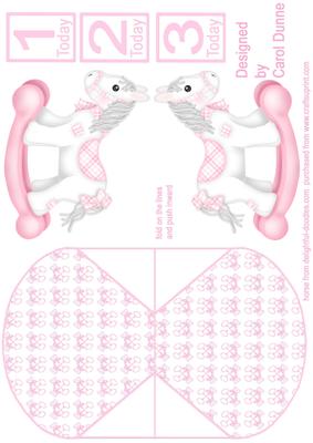 Rocking Horse Wobble Card Pink 2