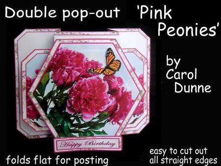 3D Double Pop-out - Pink Peonies