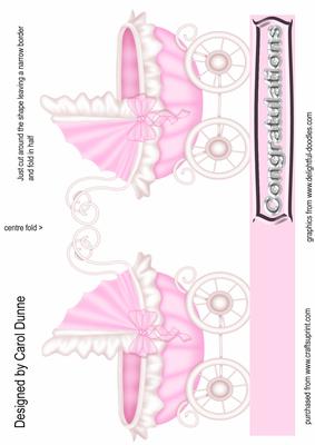 Pink Pram Shaped Card