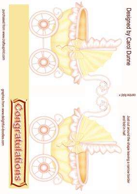 Yellow Pram Shaped Card