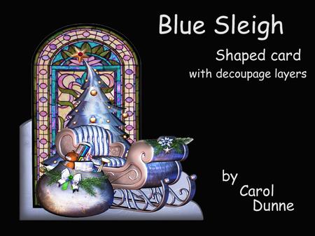 Blue Sleigh Shaped Card
