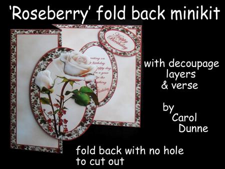 'roseberry' Fold Back (no Hole) Minikit