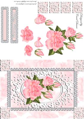 Pink Roses with a Silver Frame