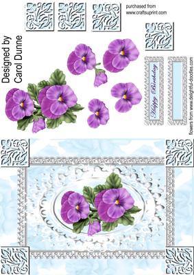 Pansies with Silver Frame