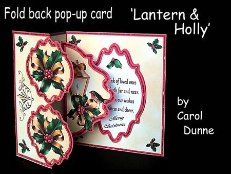 Fold Back Pop-up - Christmas Lantern, Holly & Robin