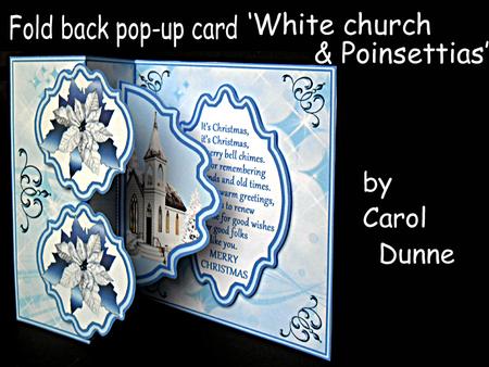 Fold Back Pop-up - White Church with Poinsettias (blue)