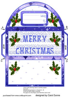 Money Wallet - Christmas with Holly (blue)