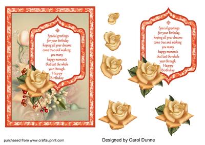 Autumn Rose with Decoupage
