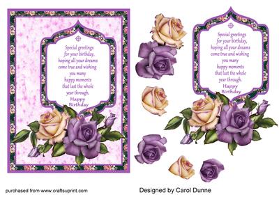 Heritage Roses Decoupage with Verse