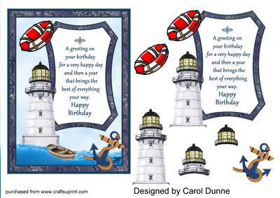 Light House Birthday Decoupage
