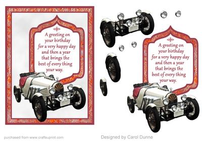 Vintage Car Decoupage and Verse