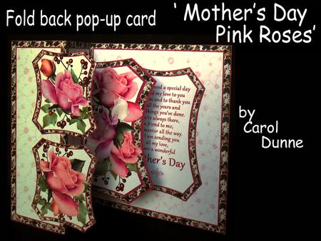 Fold Back Pop-up Mother's Day Pink Roses