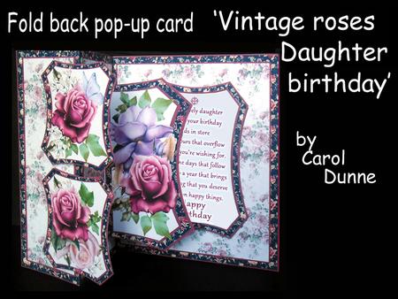 Fold Back Pop-up Vintage Roses Daughter Birthday