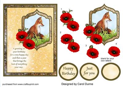 Fox Decoupage with Verse