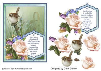 Wren Birthday Decoupage