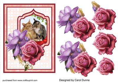 Cats and Roses Card Front