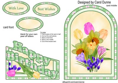 Spring Flowers Cutaway Card - Birthday