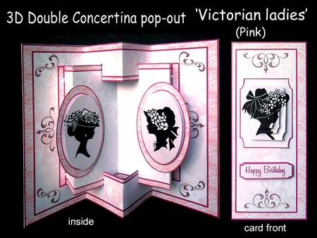 3D Concertina Pop-out - Victorian Ladies (pink)