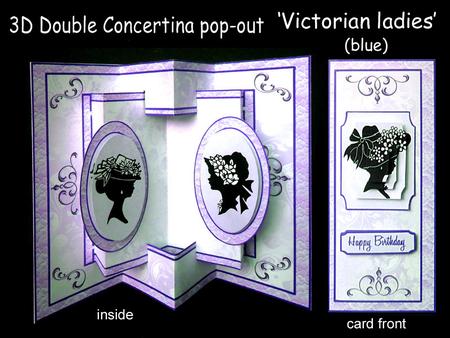 3D Concertina Pop-out - Victorian Ladies (blue)