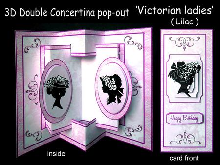 3D Concertina Pop-out - Victorian Ladies (lilac)
