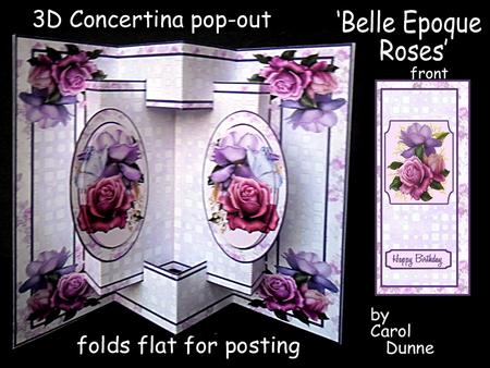 3D Concertina Pop-out - Belle Epoque Roses