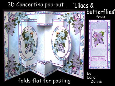 3D Concertina Pop-out - Lilacs & Butterflies