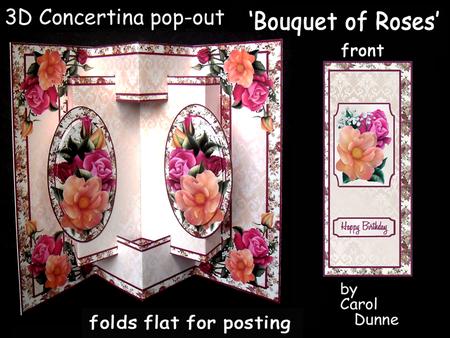 3D Concertina Pop-out - Bouquet of Roses