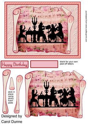 Classical Music Decoupage (pink)