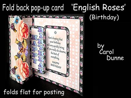 Fold Back Pop-up English Roses Birthday