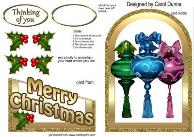Christmas Baubles Cutaway Card