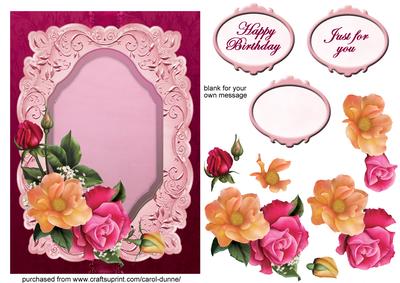 Burgundy Brocade with Roses Decoupage