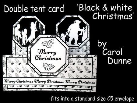 Double Tent Cards- Black & White Christmas