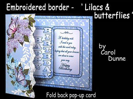Embroidered Border - Lilacs & Butterflies