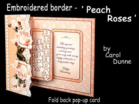 Embroidered Border - Peach Roses