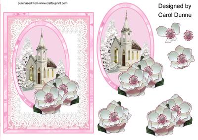Pink Church with Christmas Roses